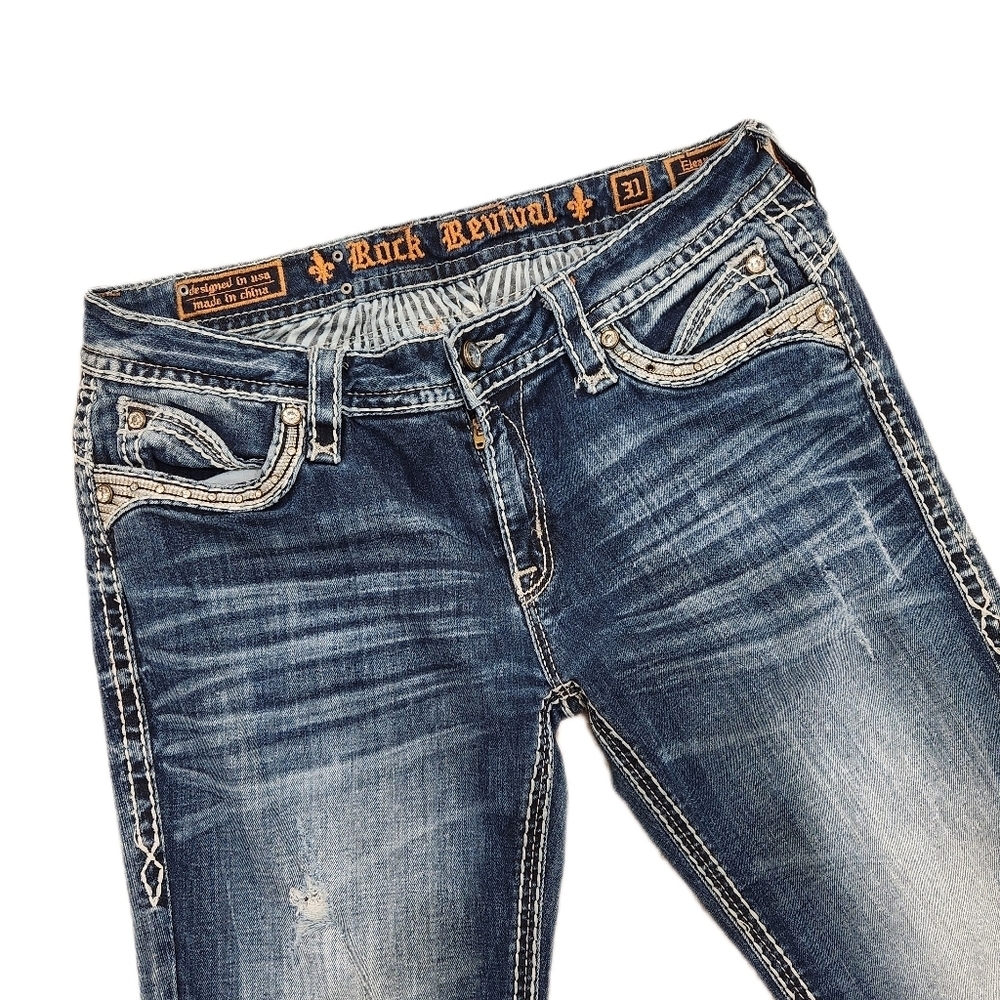 Rock Revival Women's Dark Blue Faded Boot Cut Jeans